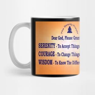 "The Serenity Prayer - Wall Art with Scattering Orange Background Mug